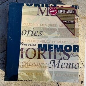 Vintage  Magnetic Photo Album - Green and Cream self Adhesive Pages Refillable